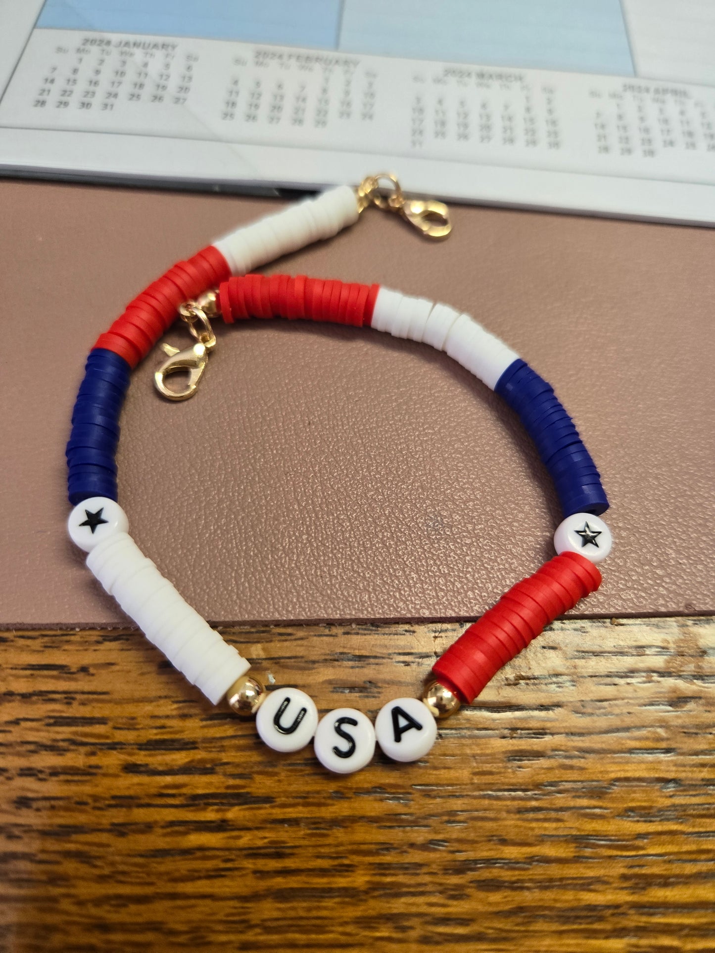 USA Clay Bead Hat Chain