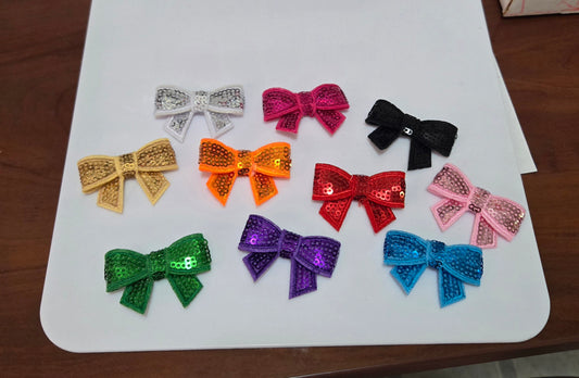 Sequin Bow Iron-On PATCH - Texas Transfers and Designs