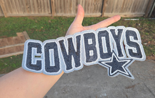 Cowboys XL Iron-On Patch - Texas Transfers and Designs