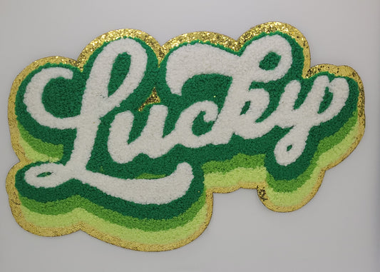 Chenille LUCKY Iron-On Patch