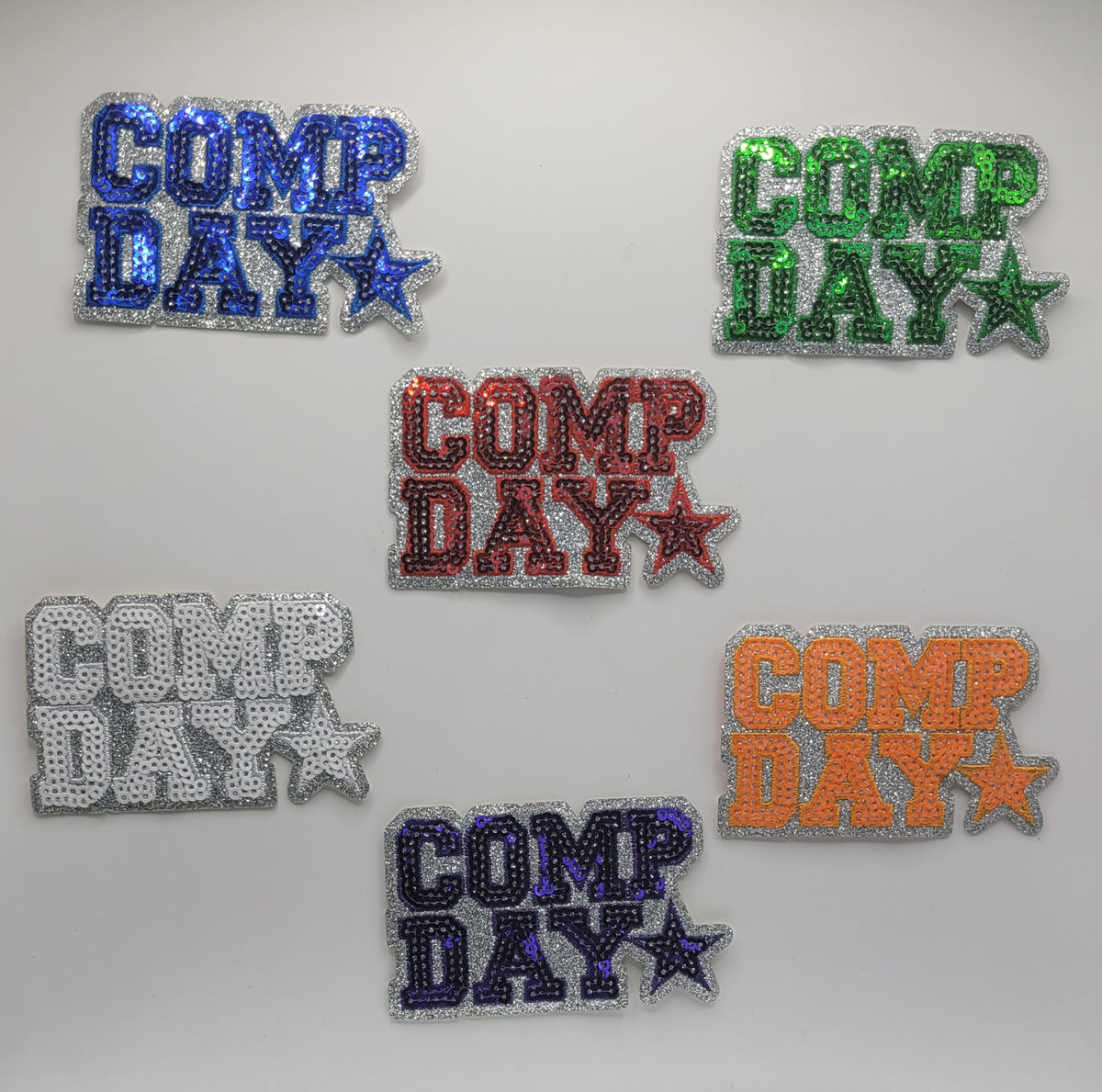 Comp Day Check Sequin Comp Day Iron-On PATCH - Texas Transfers and Designs