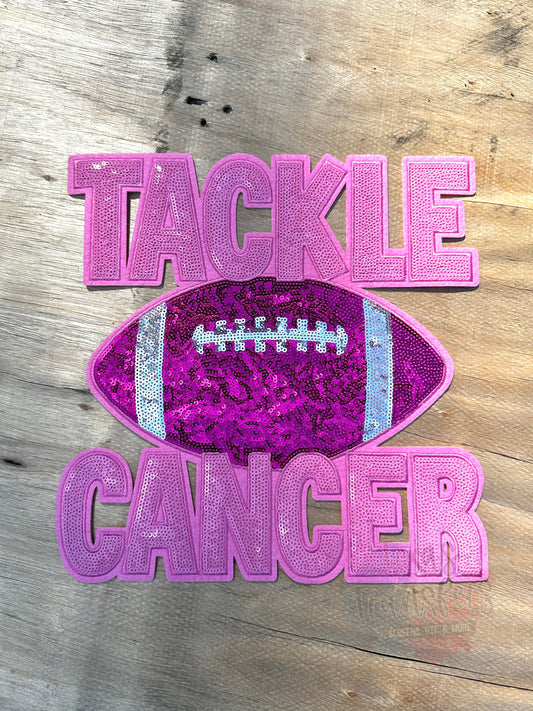 Tackle Cancer XL Iron-On Patch - Texas Transfers and Designs