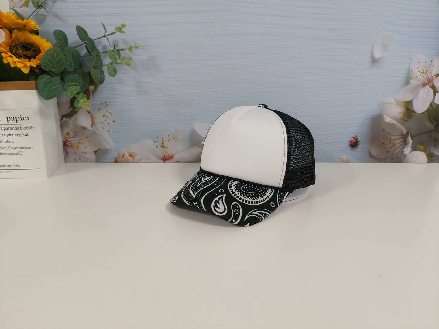 Rhinestone Bandana Premium Trucker Hat - Texas Transfers and Designs