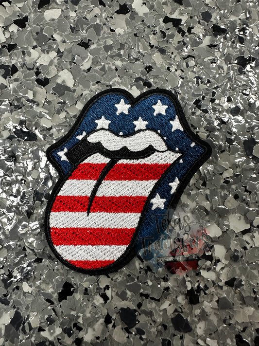 Patriotic Tongue Iron-On Patch