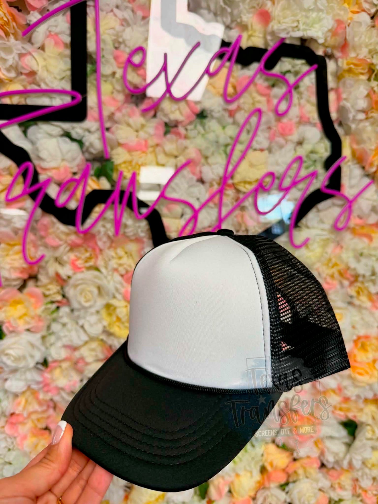 Black Brim Trucker Hats - Texas Transfers and Designs