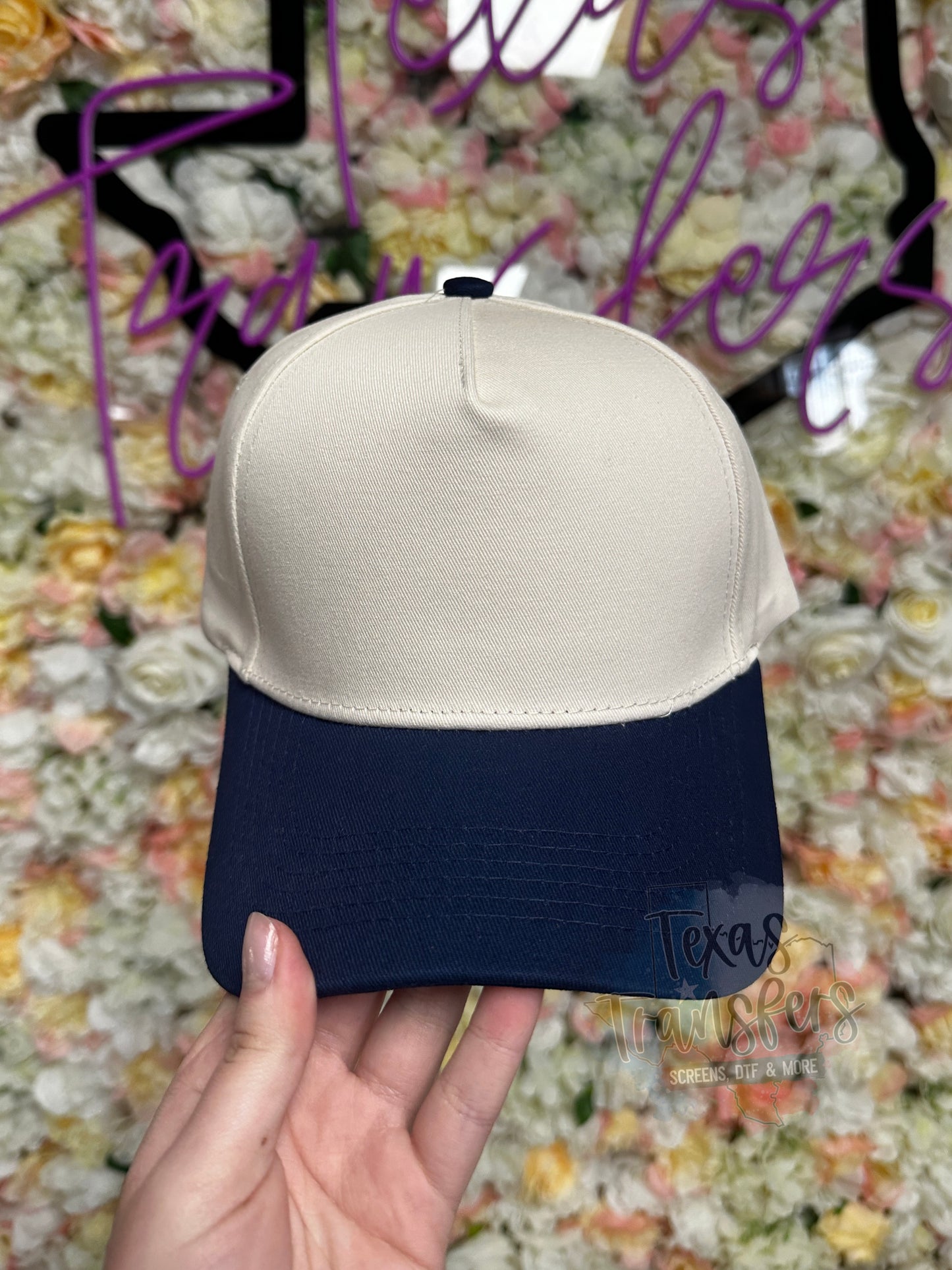 Navy Blue Canvas Brim Blank Hat - Texas Transfers and Designs
