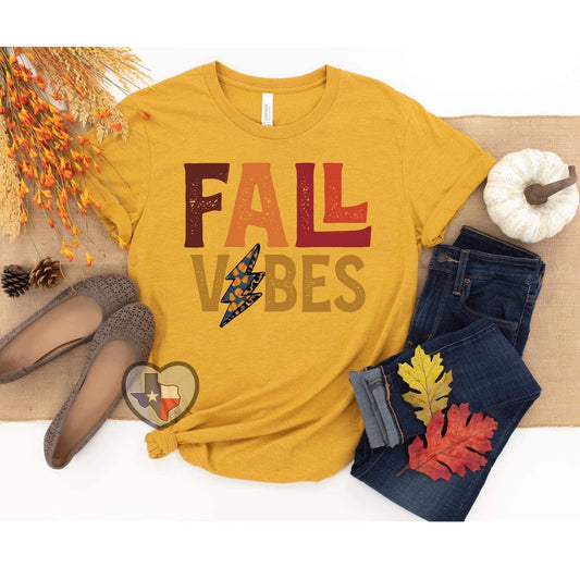 Fall Vibes Lightening DTF - Texas Transfers and Designs