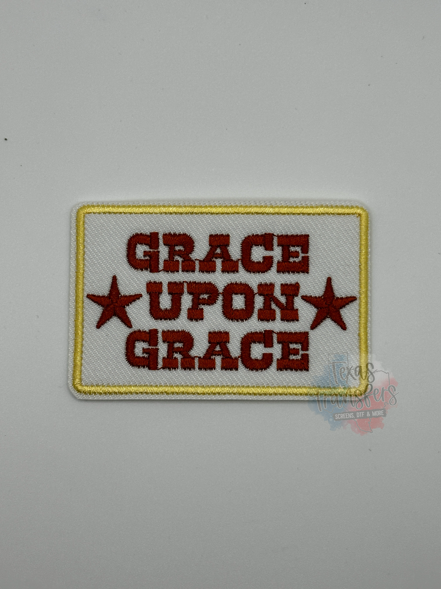 Grace Upon Grace Iron-On PATCH - Texas Transfers and Designs