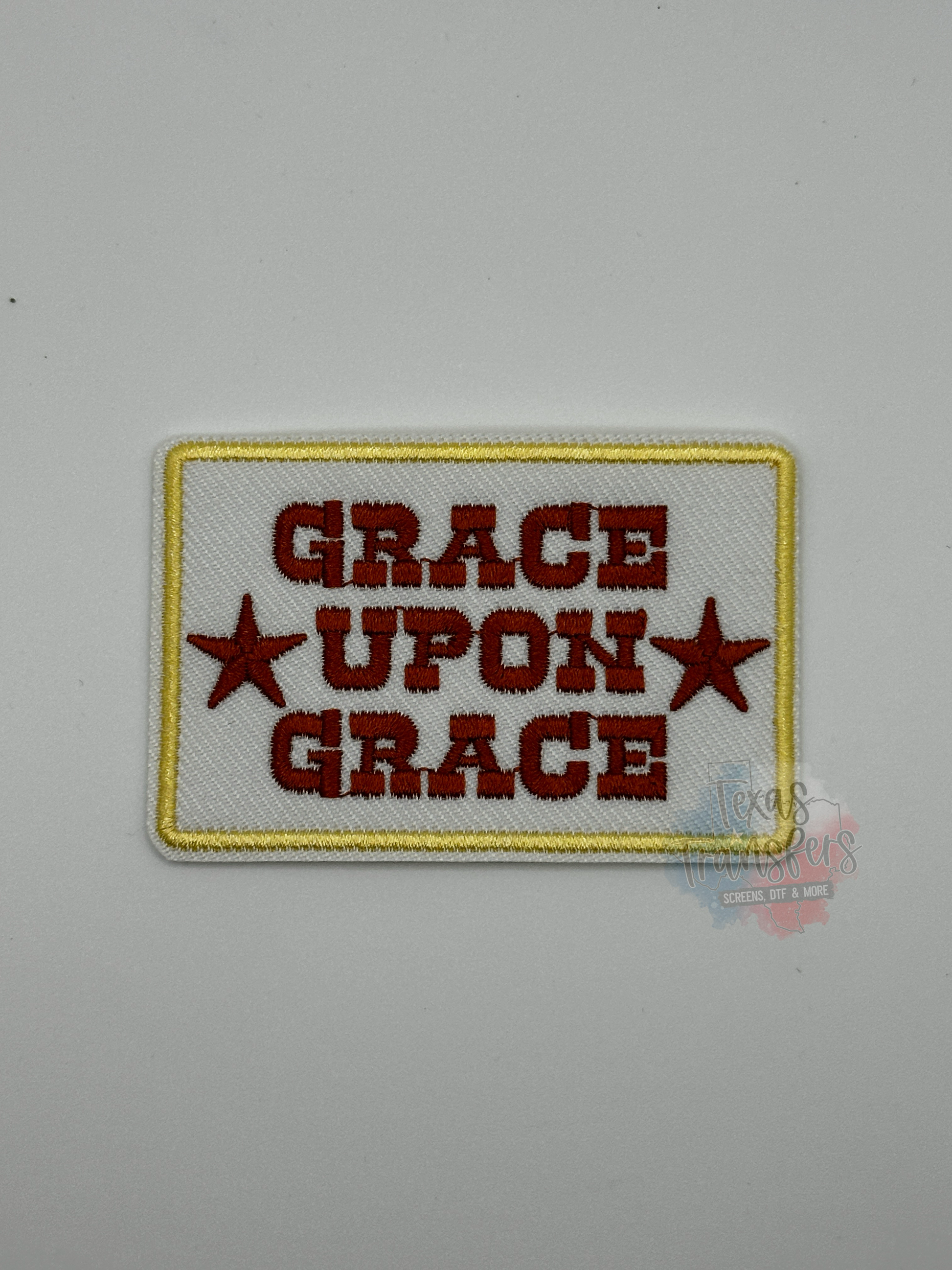 Grace Upon Grace Iron-On PATCH - Texas Transfers and Designs