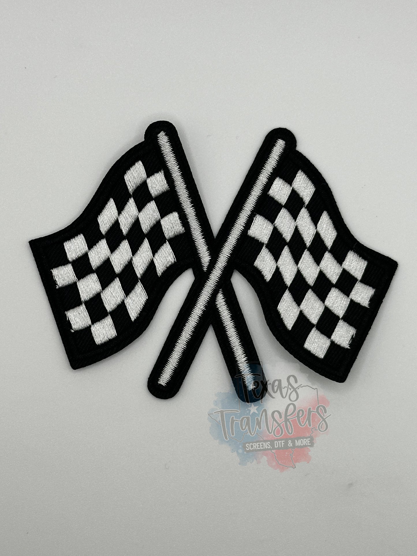 Racing Flags Iron-On PATCH - Texas Transfers and Designs