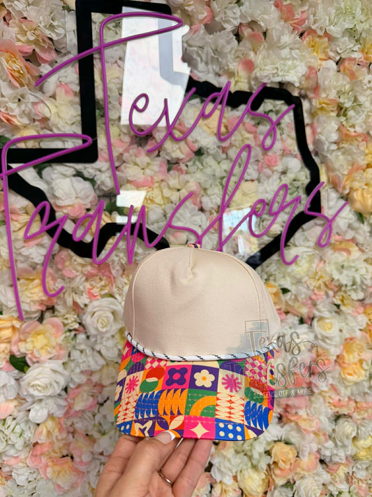 Funky Pattern Canvas Hat - Texas Transfers and Designs