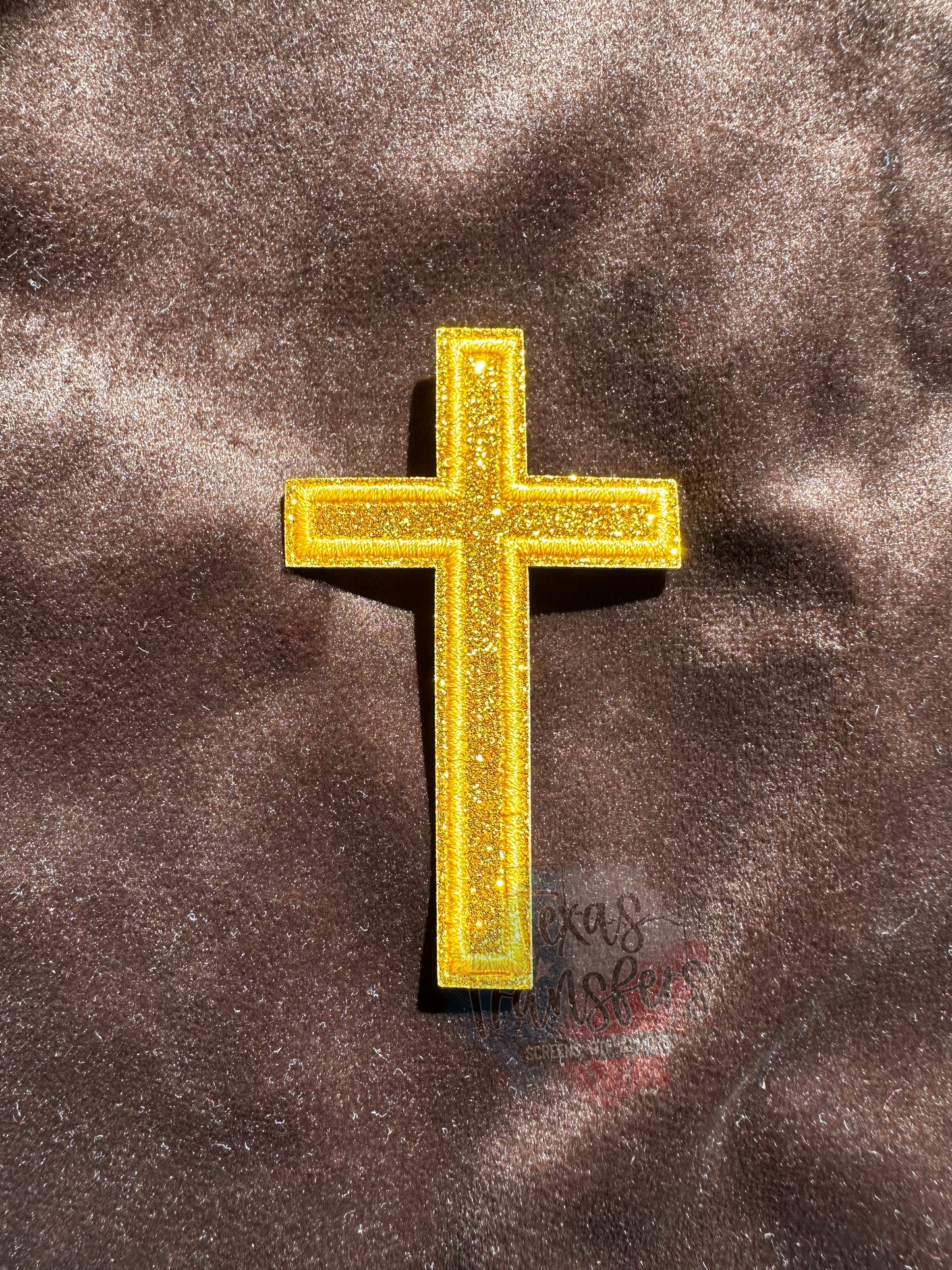 Glitter Cross Iron-On PATCH (Multiple Options) - Texas Transfers and Designs