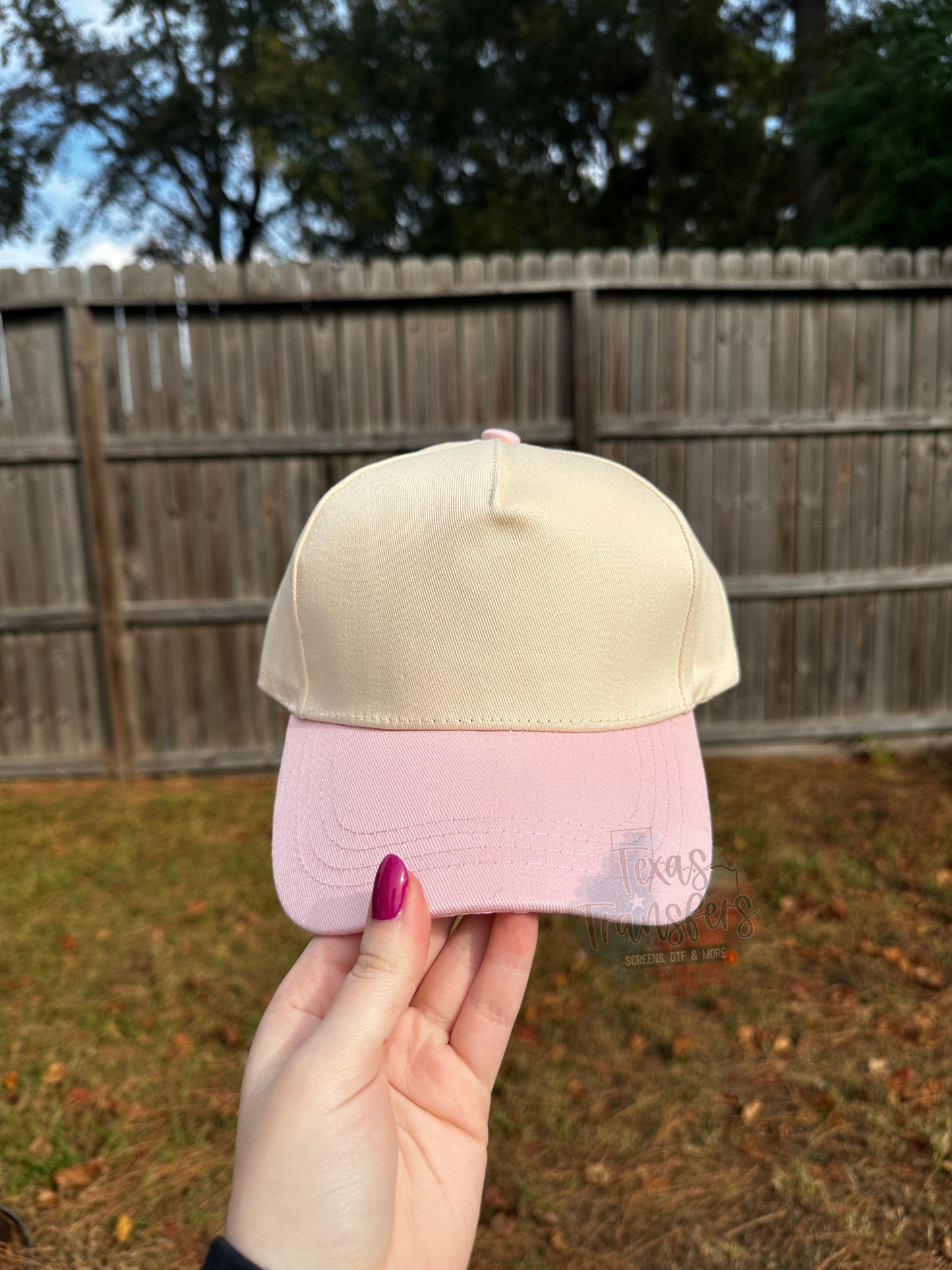Pink Canvas Brim Blank Hat