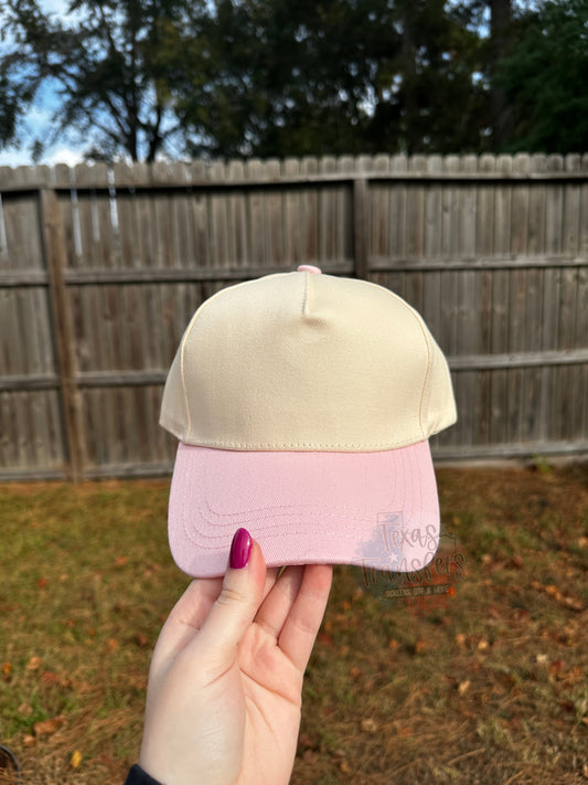 Pink Canvas Brim Blank Hat