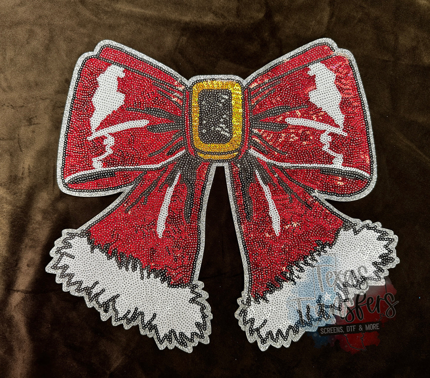 Santa Belt Bow XL Iron-On Patch - Texas Transfers and Designs