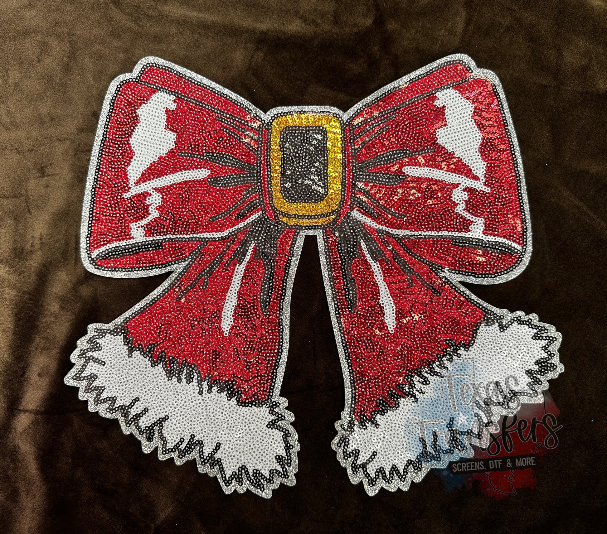 Santa Belt Bow XL Iron-On Patch - Texas Transfers and Designs