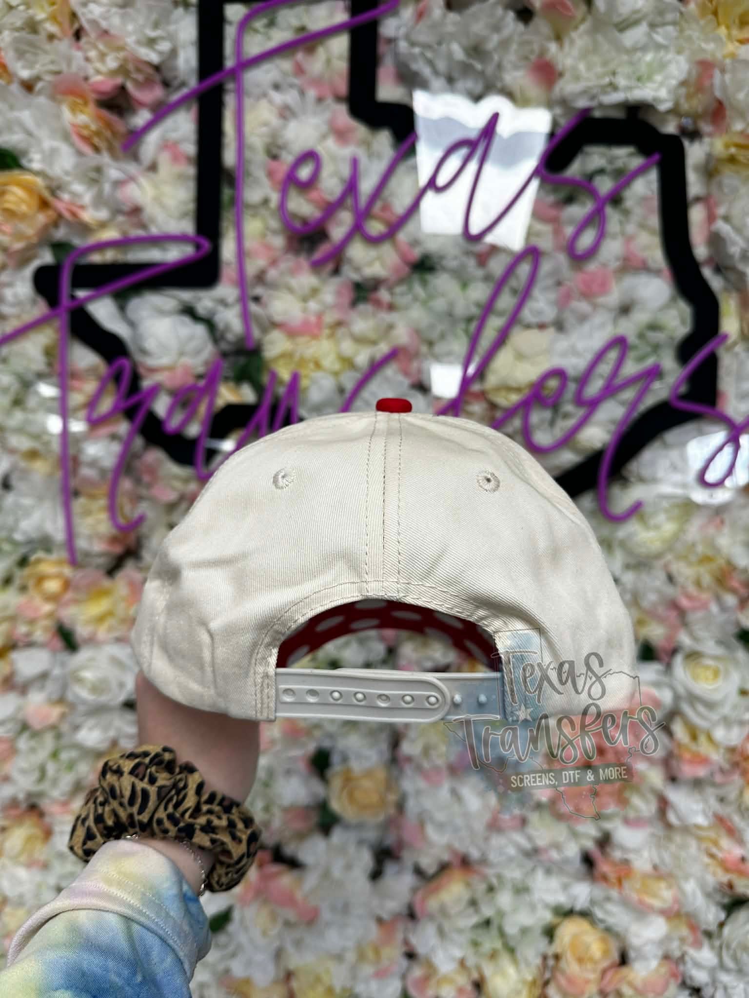 Red Polka Dot Canvas Hat - Texas Transfers and Designs