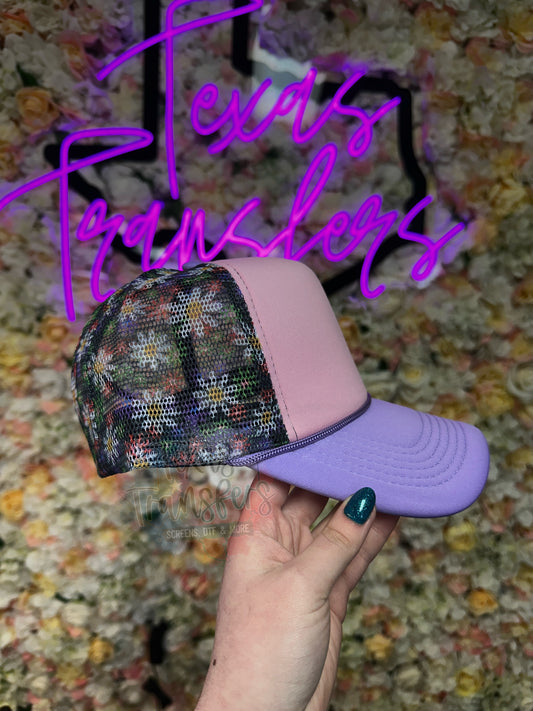 Pink/Purple Floral Trucker Hat