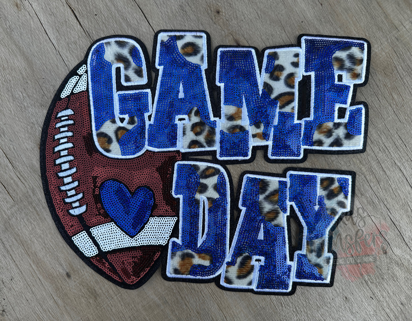 Game Day Football Sequin XL Patches (Multiple Options) - Texas Transfers and Designs