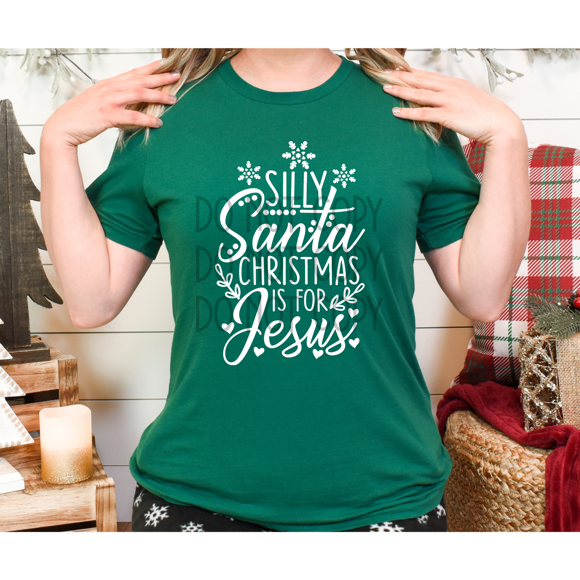 Silly Santa Christmas is for Jesus - Texas Transfers and Designs