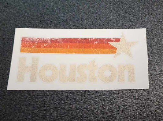 Houston Retro UV Sticker - Texas Transfers and Designs