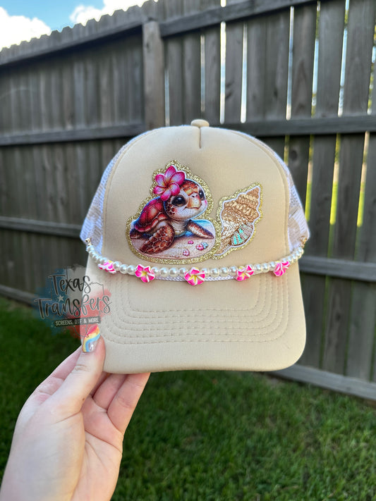 This is Plumeria the Turtle!! *Completed Hat* - Texas Transfers and Designs