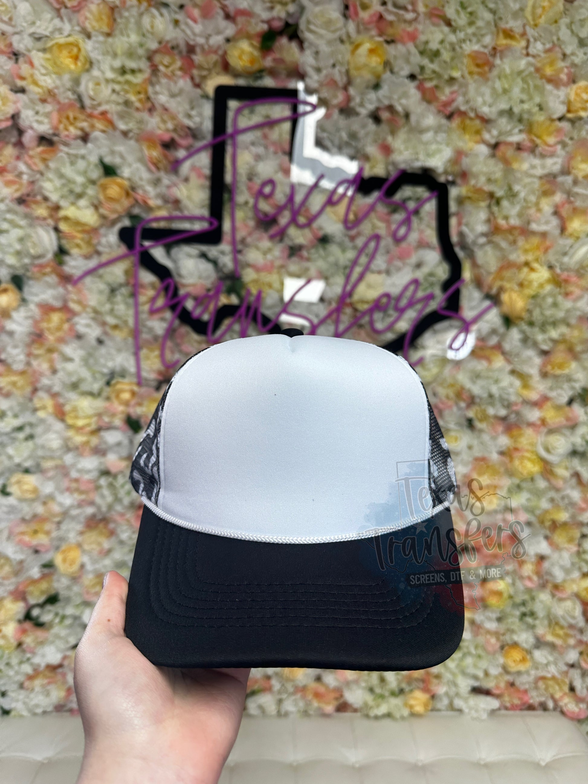 Black Leopard Mesh Trucker Hat - Texas Transfers and Designs