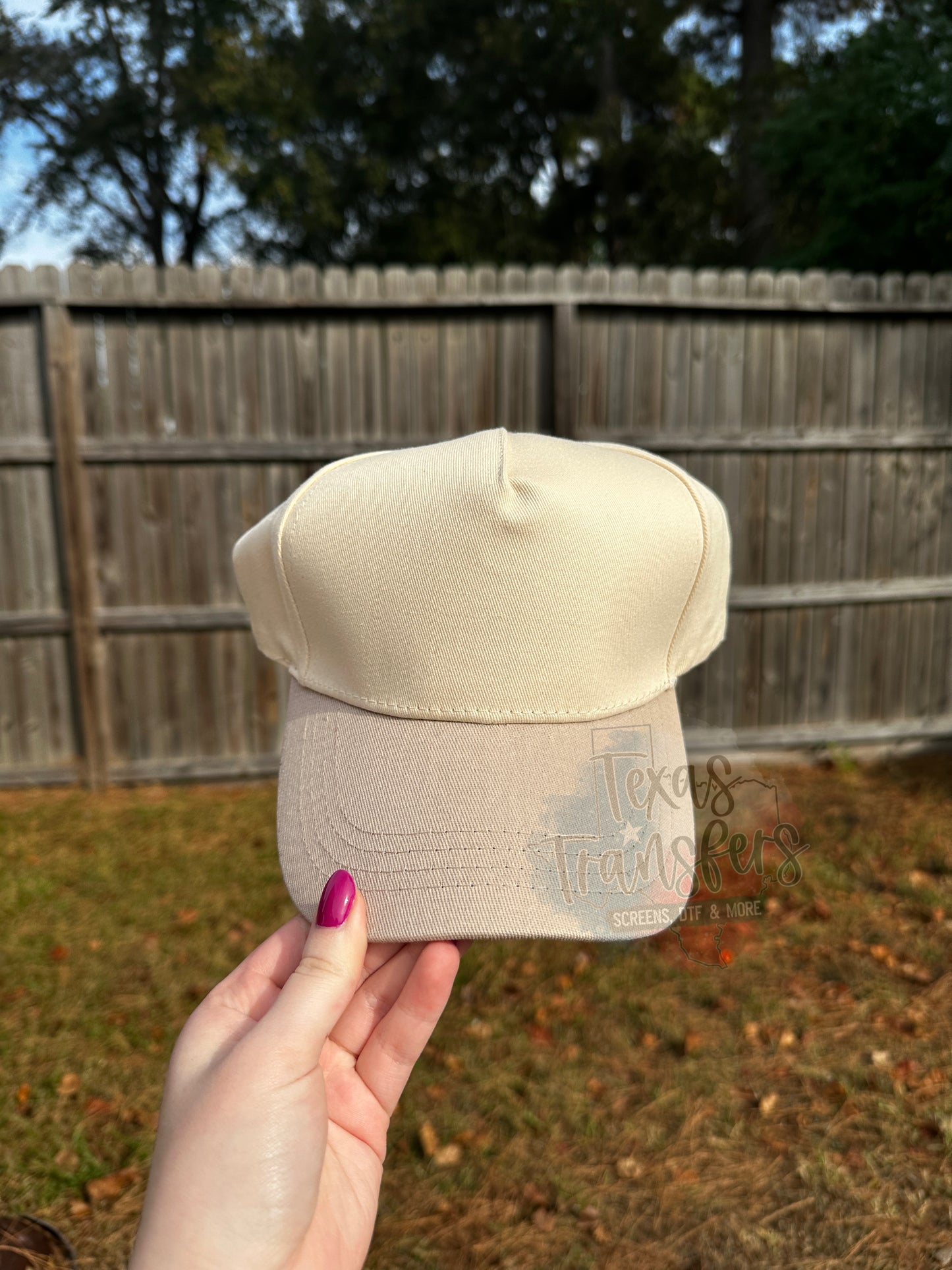 Taupe Canvas Brim Blank Hat - Texas Transfers and Designs