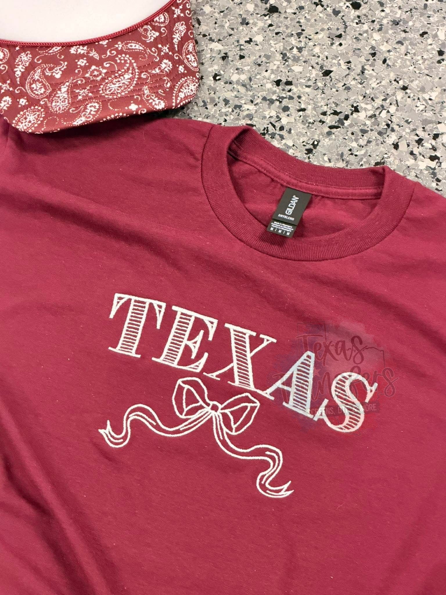 Texas Embroidered Shirt - Texas Transfers and Designs