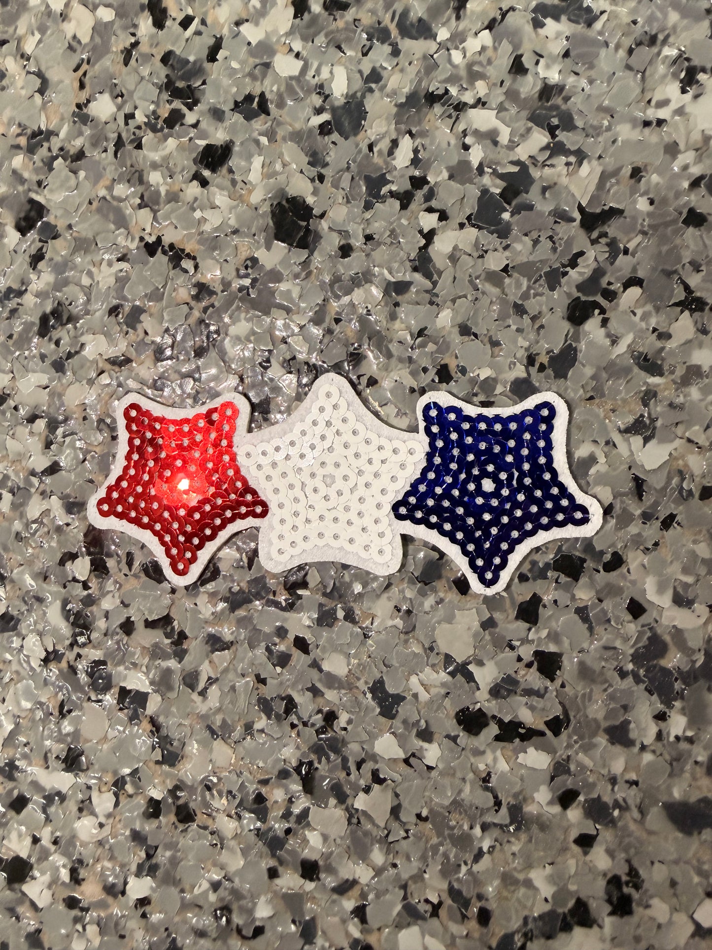 Red White Blue Star Trio Iron-On Patch