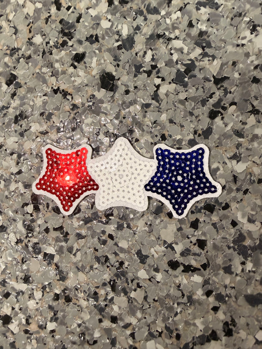 Red White Blue Star Trio Iron-On Patch