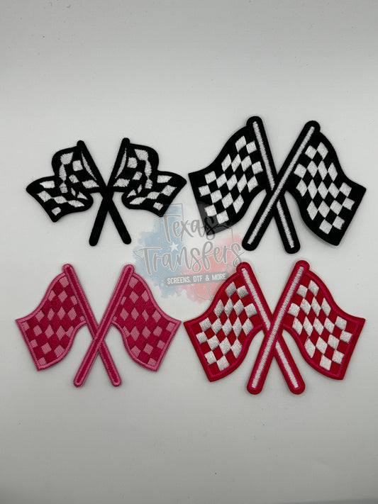 Racing Flags Iron-On PATCH - Texas Transfers and Designs