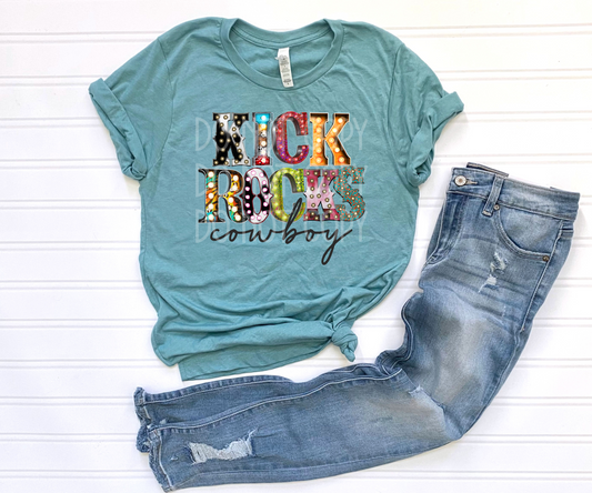 Kick Rocks Cowboy DTF - Texas Transfers and Designs