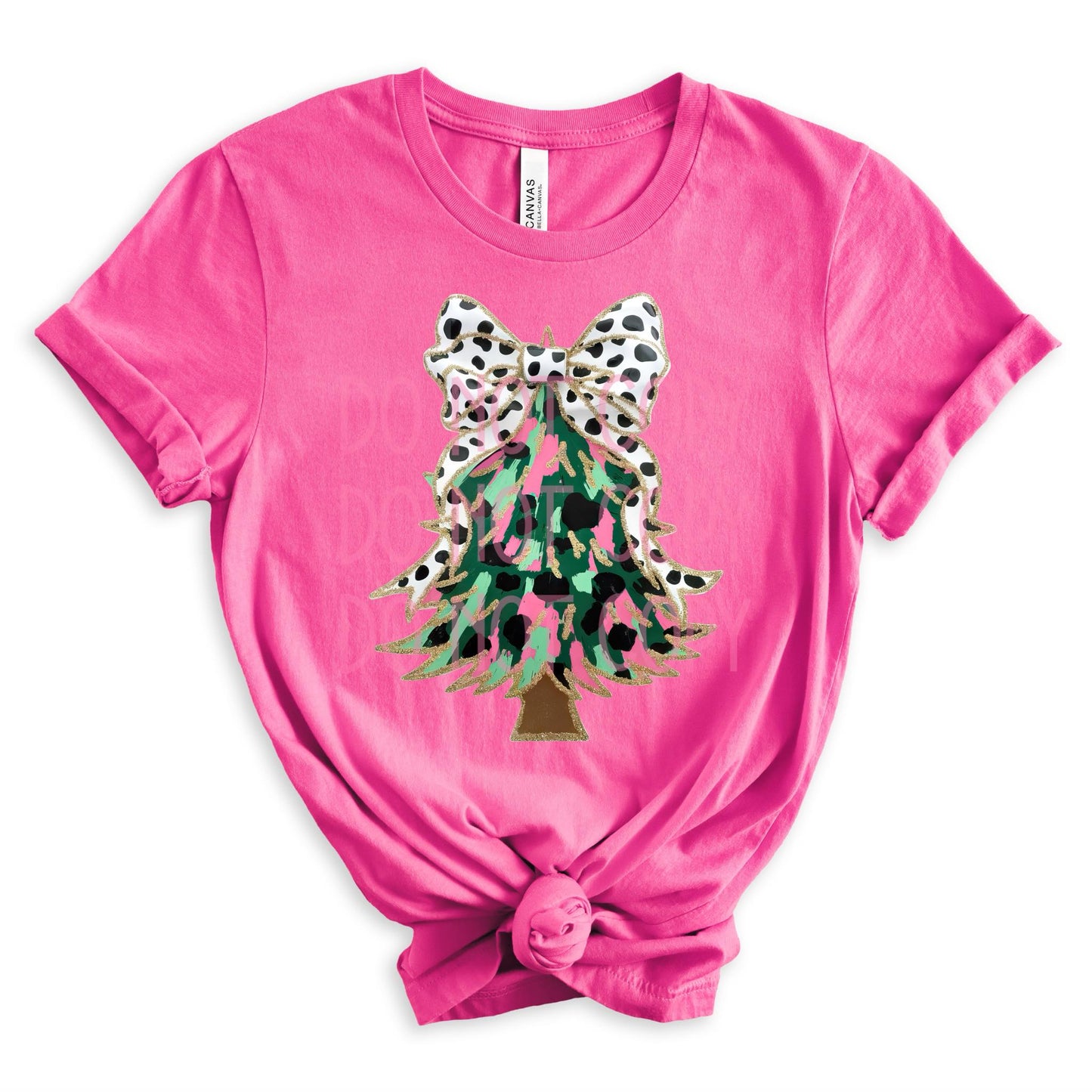 Dalmatian Bow Paintbrush Tree DTF