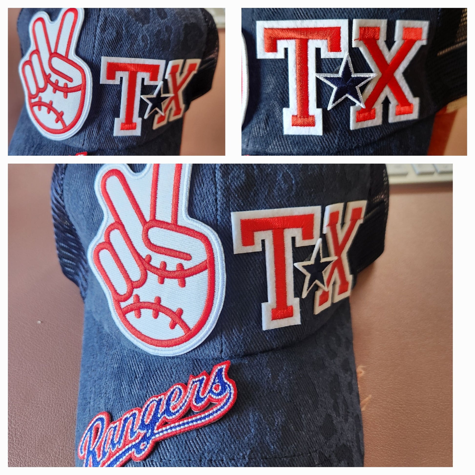 TX Red Letters Iron-On PATCH - Texas Transfers and Designs