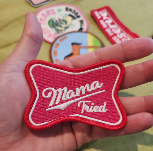 Mama Tried Red/Pink Iron-On PATCH *DISCONTINUED* - Texas Transfers and Designs