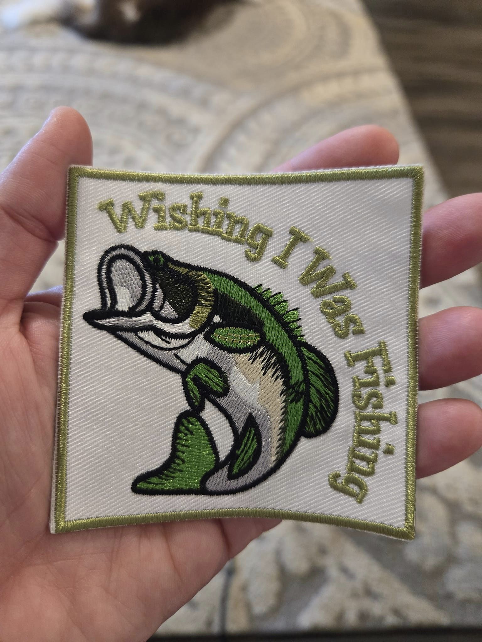 Wishing I Was Fishing Iron-On PATCH – Texas Transfers and Designs