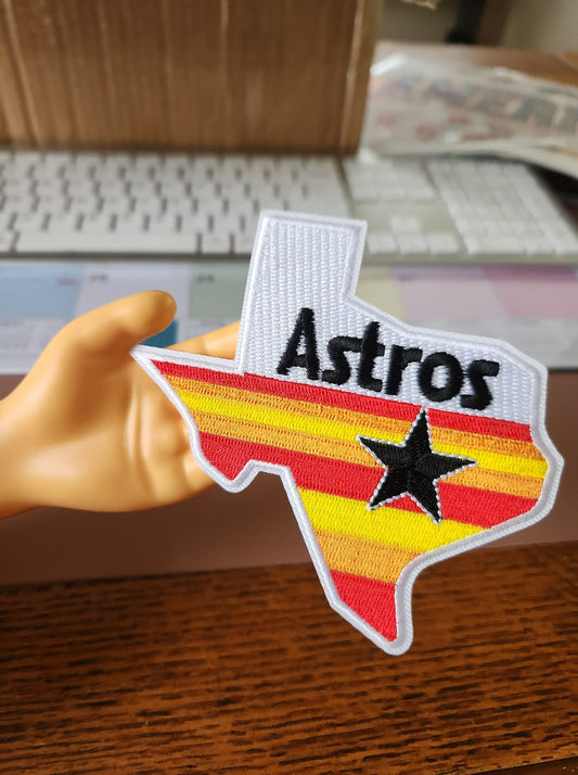 Astros Stripe Texas (Black Star) Iron-On PATCH