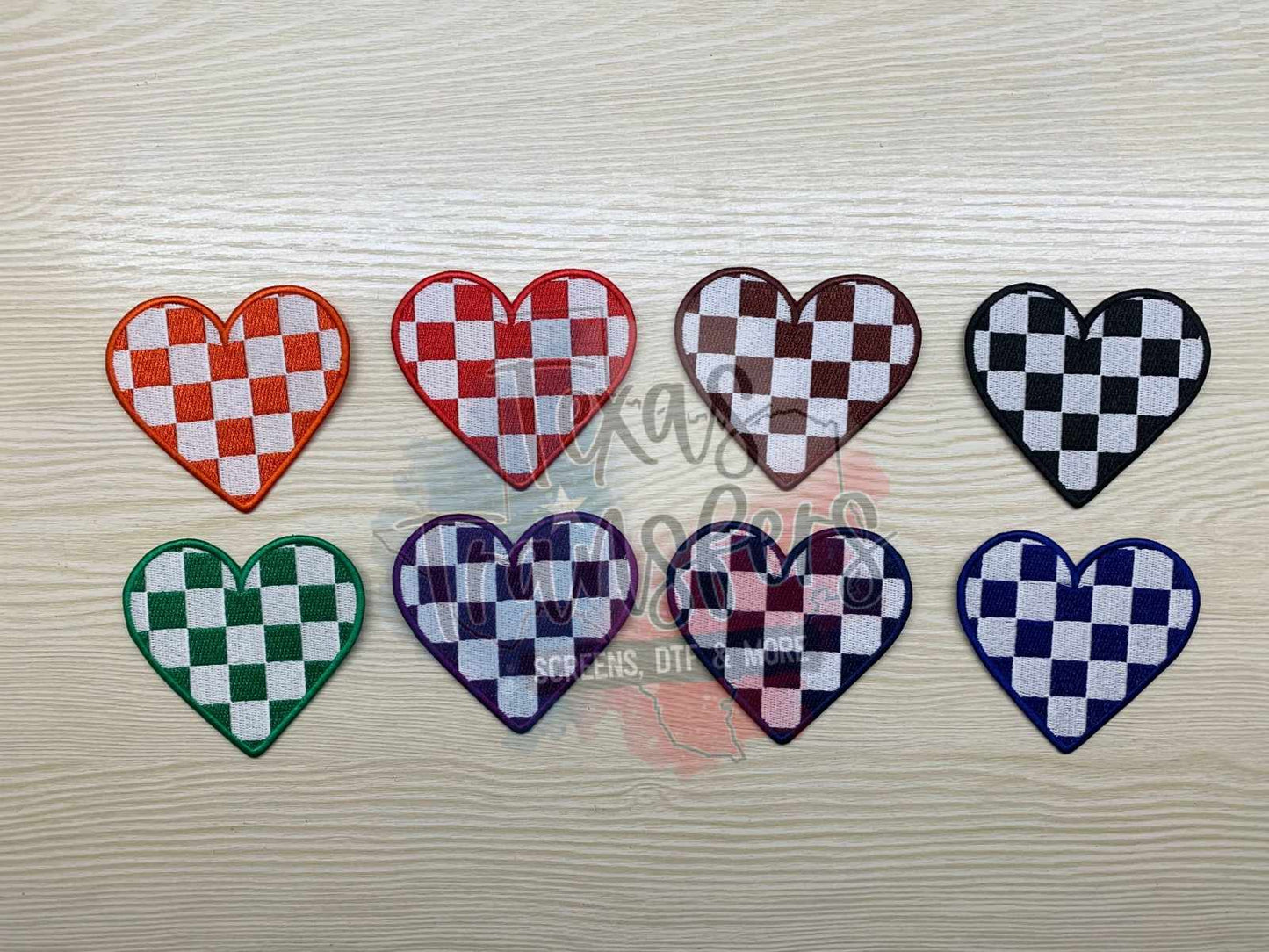 Orange Team/Checker Iron-On Patches