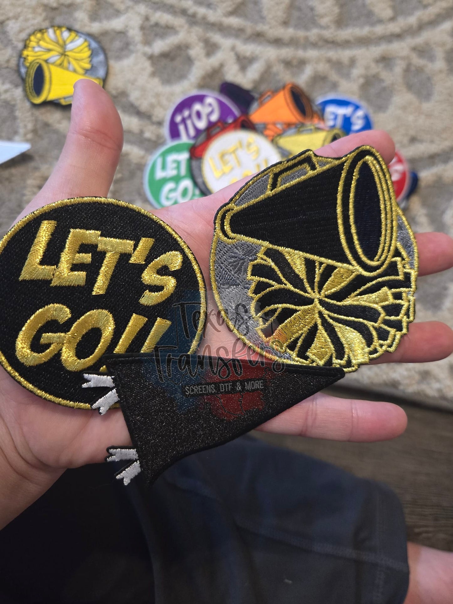 Gold/Black Team Iron-On Patches