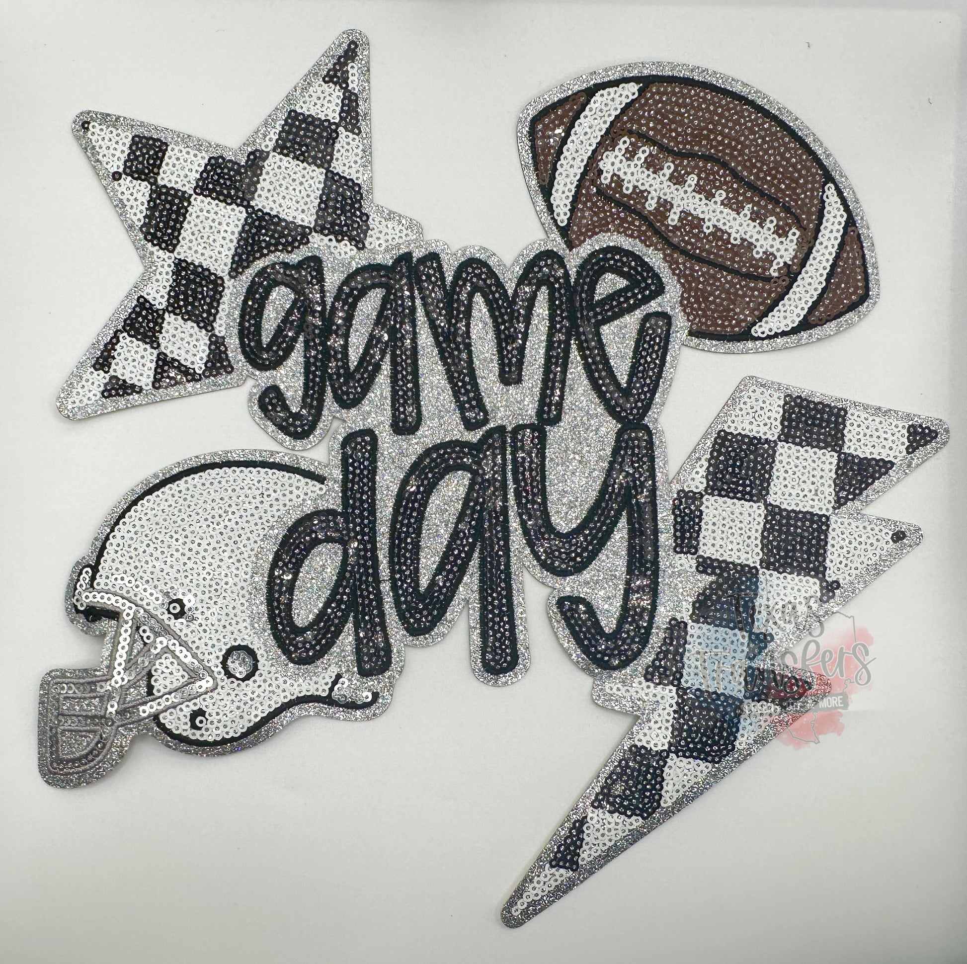 Game Day Sports Sequin/Glitter XL Patches (Multiple Options) - Texas Transfers and Designs