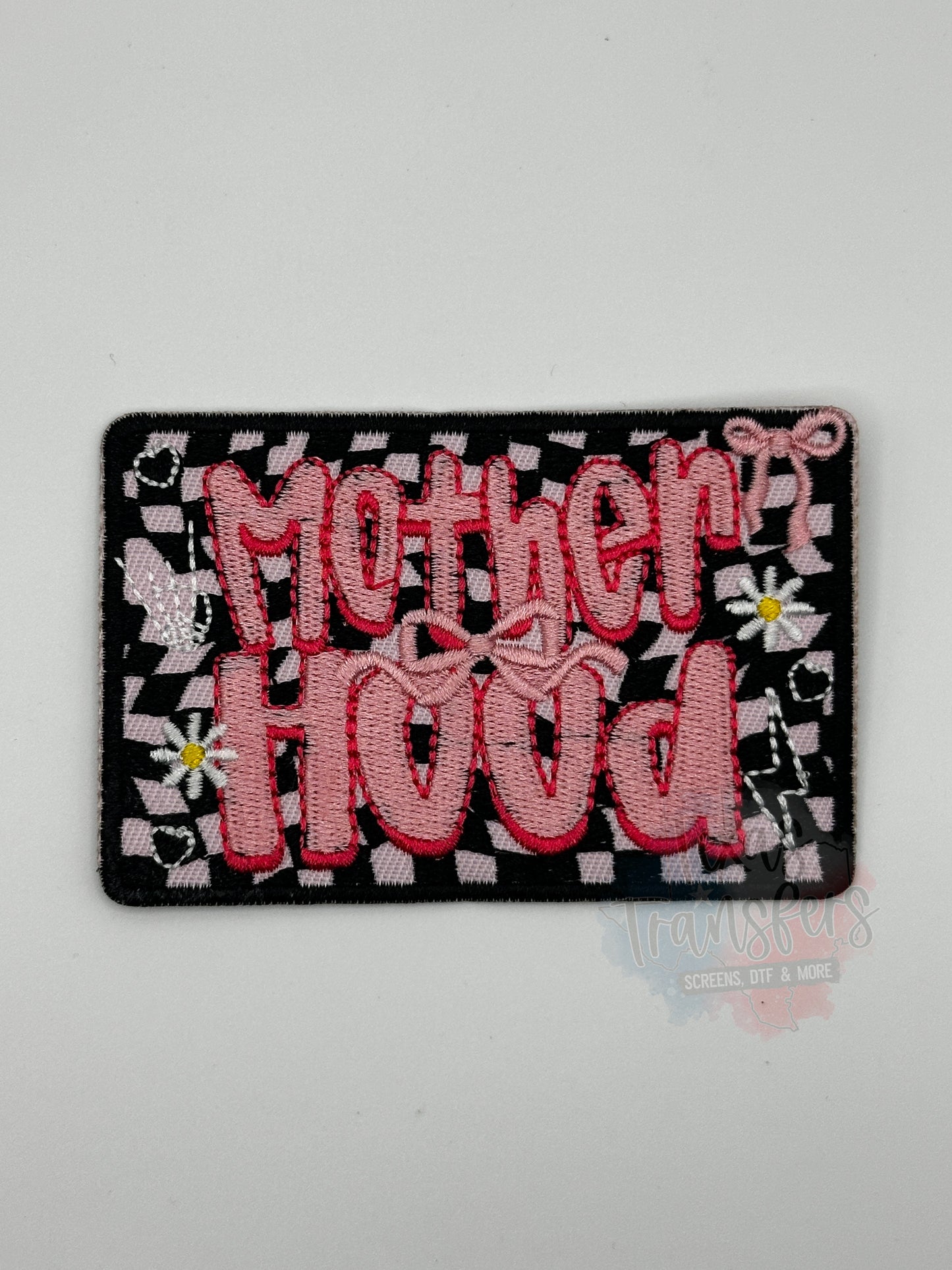 Mother Hood Checker Iron-On PATCH - Texas Transfers and Designs