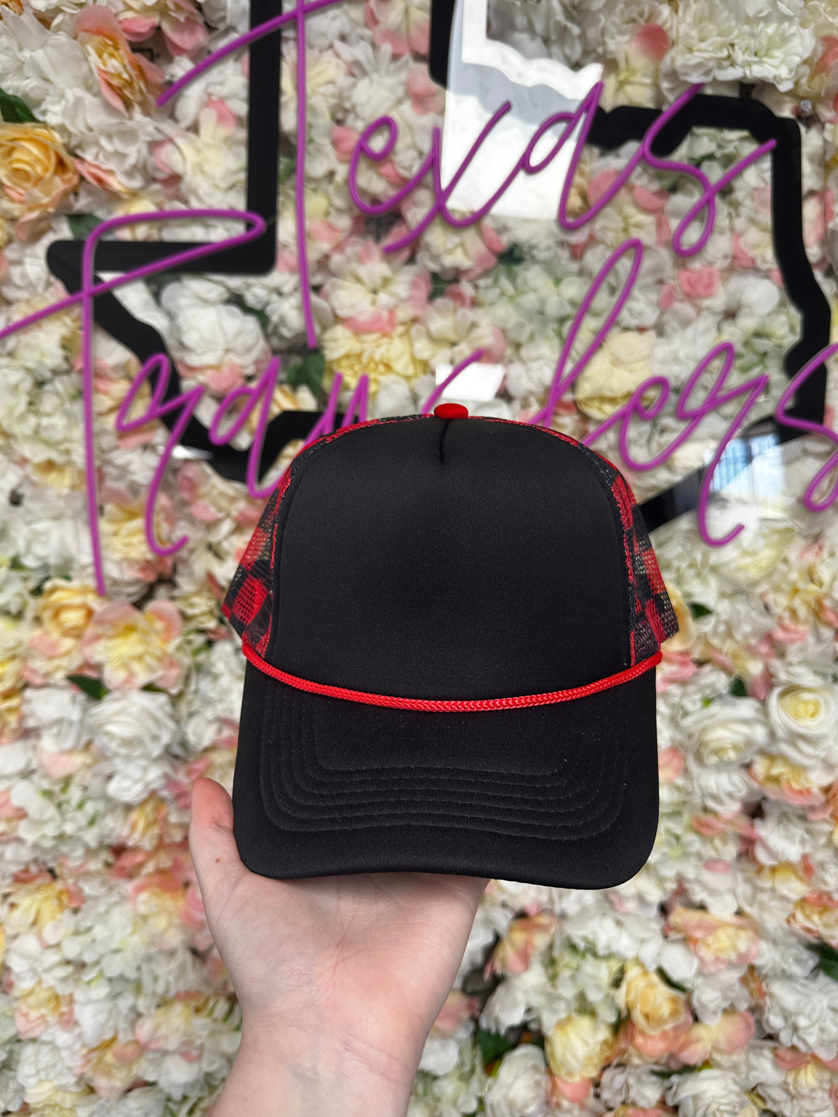 Red/Black Checker Trucker Hat