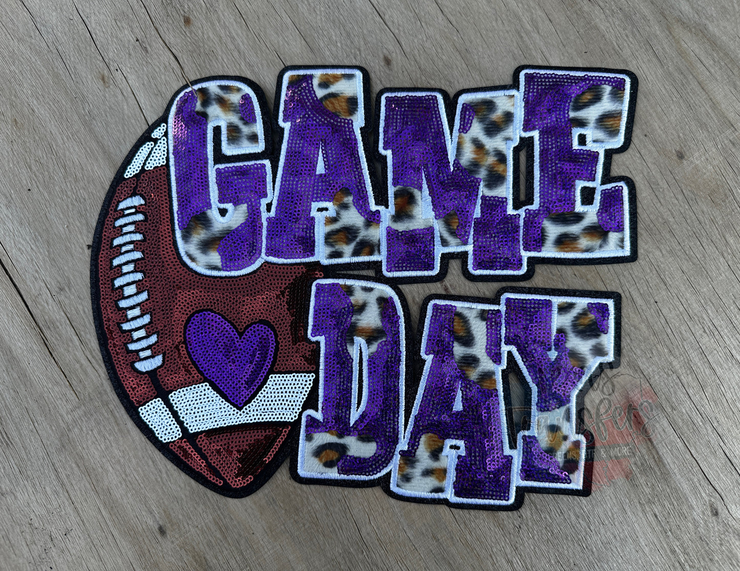 Game Day Football Sequin XL Patches (Multiple Options) - Texas Transfers and Designs