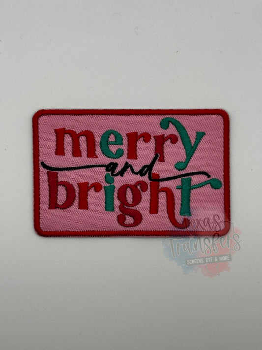 Merry and Bright Iron-On PATCH - Texas Transfers and Designs