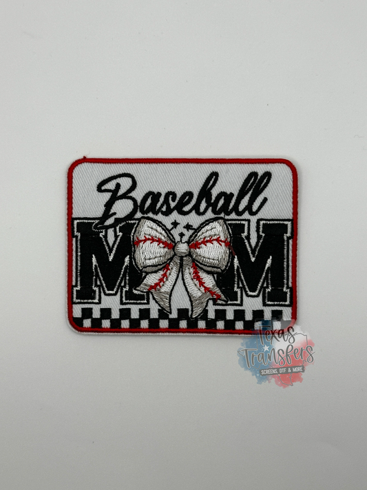 Baseball Mom Checker Iron-On PATCH - Texas Transfers and Designs