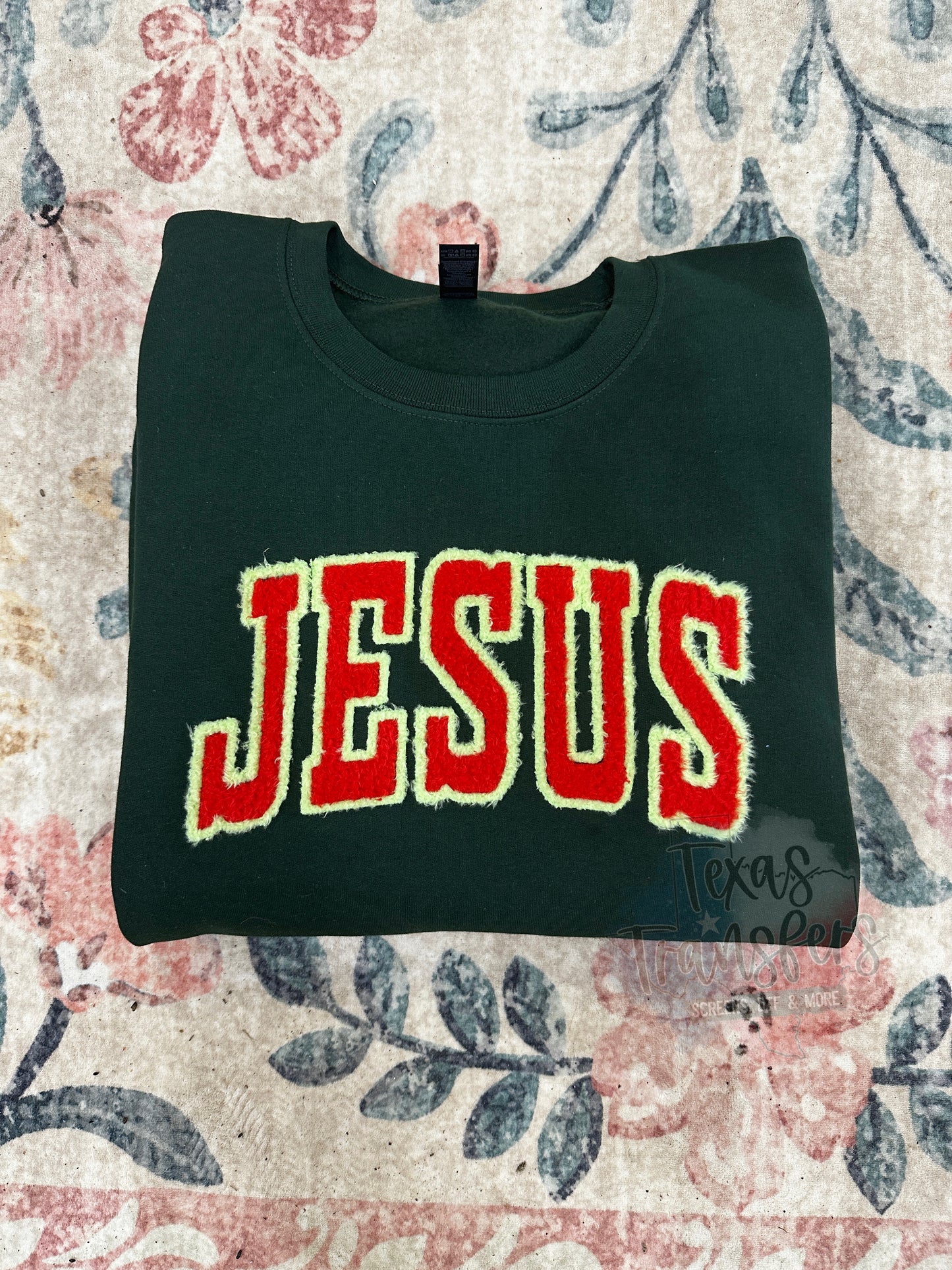 Jesus Fluffy Fuzzy XL Iron-On Patch