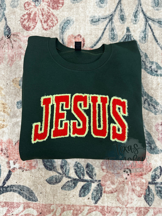 Jesus Fluffy Fuzzy XL Iron-On Patch