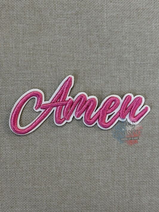 Amen (Pink) Iron-On PATCH
