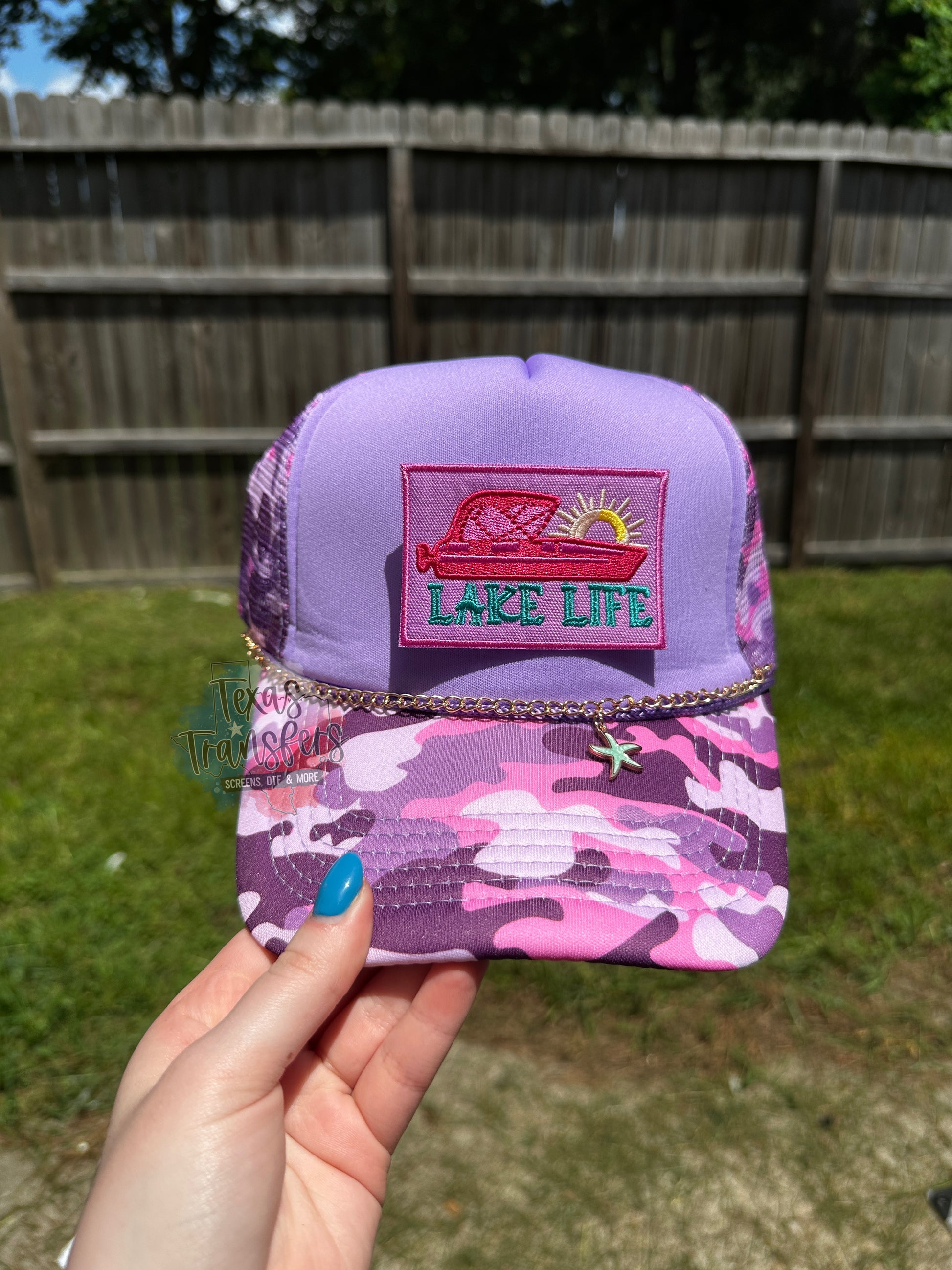Purple Camo Trucker Hat - Texas Transfers and Designs